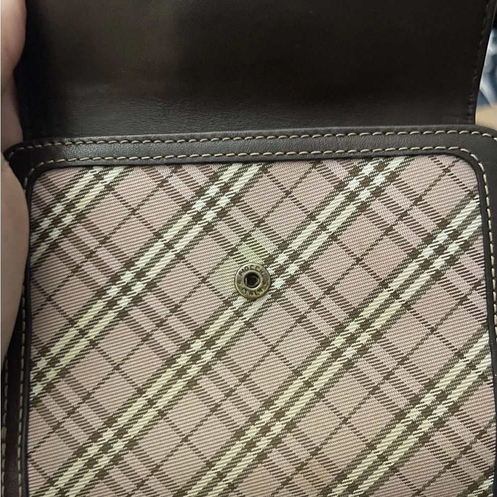 Burberry Blue Label Plaid Wallet - Brown and Cream with cavas with leather trim - Picture 5 of 10